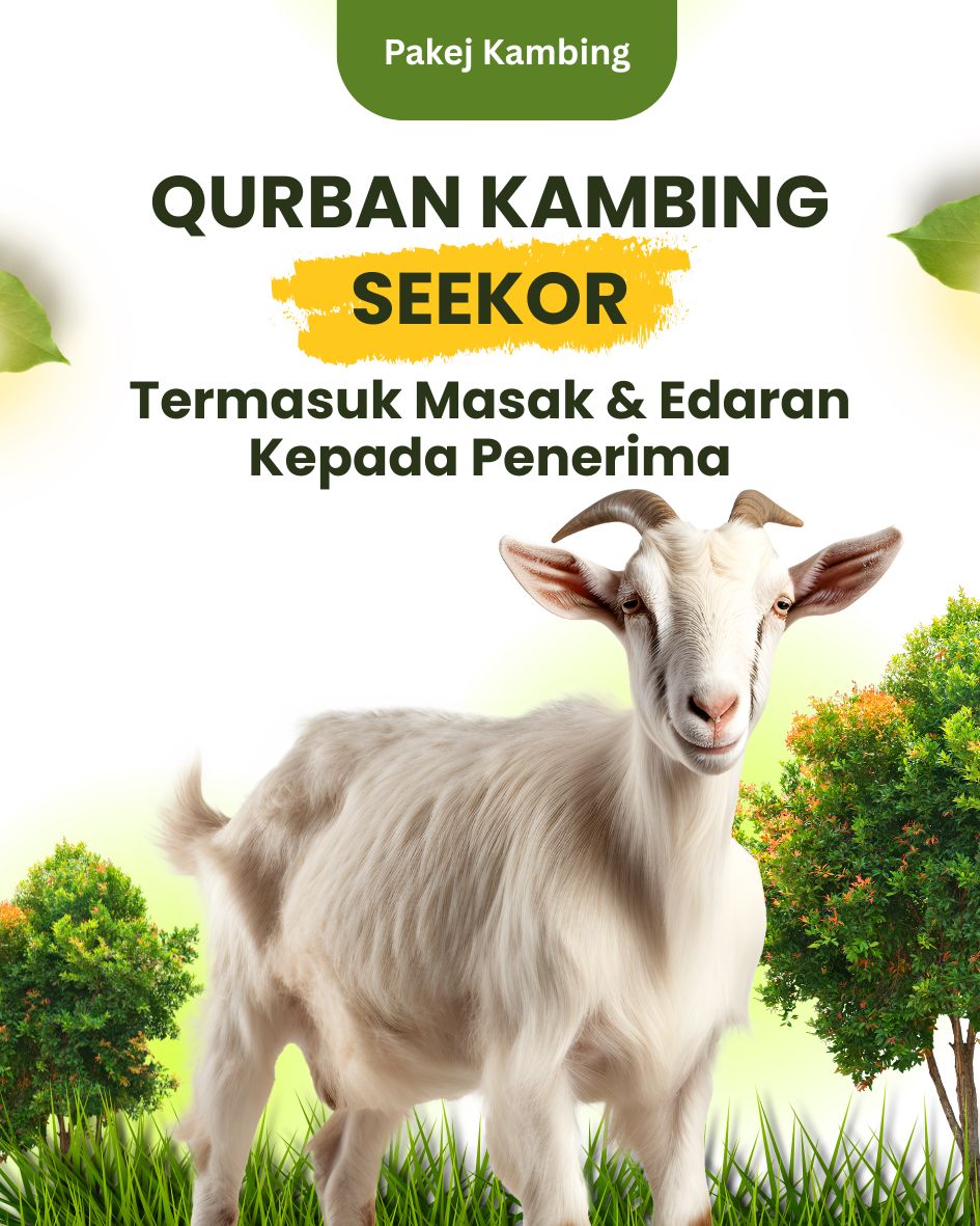 Pakej Qurban Kambing Seekor Termasuk Masak Dan Edaran